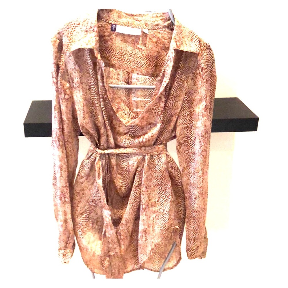 J Lo Silky Blouse with Cowl Neck & Removable Tie